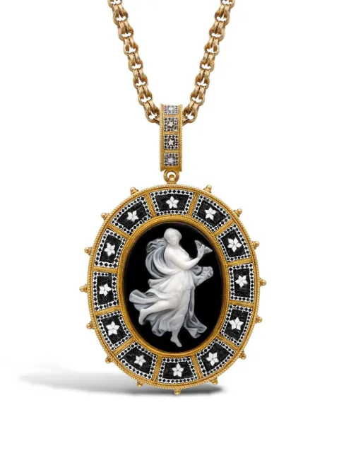 Pragnell Vintage 18kt yellow gold Victorian black onyx cameo pendant Gold 1559028