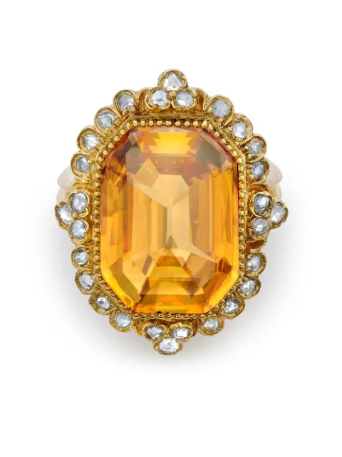 Pragnell Vintage Remounted topaz and diamond cocktail ring Gold 264139