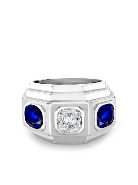 René Boivin Art Deco pre-owned sapphire and diamond ring Silver 254172