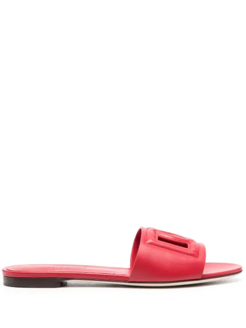 Dolce & Gabbana DG Logo leather slides Red CQ0436AY3298X052