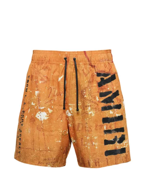 AMIRI stencil-print swim shorts Orange PF22MSB003665
