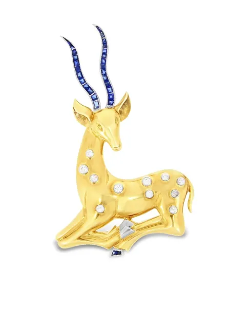 Pragnell Vintage 1911-1940 18kt yellow gold Deer diamond brooch Gold 1452406