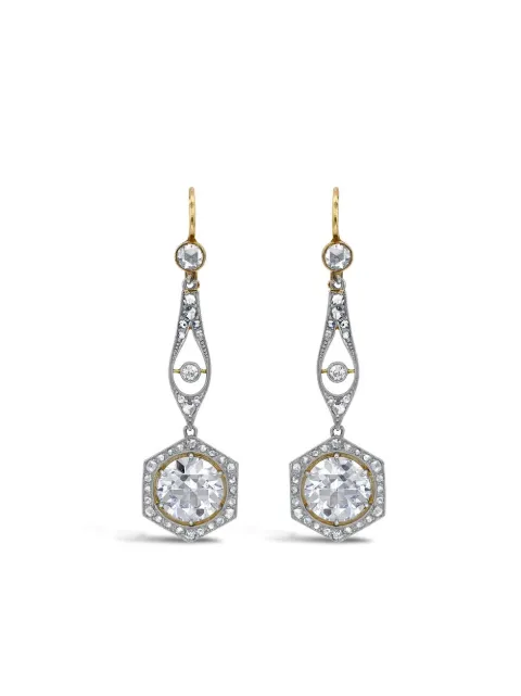 Pragnell Vintage 1891-1900 platinum and 18kt yellow gold diamond drop earrings Gold 1251558