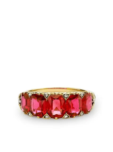 Pragnell Vintage 18kt yellow gold Victorian Five Stone Burmese ruby ring Gold 253046
