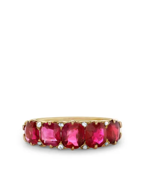 Pragnell Vintage 18kt yellow gold Victorian Five Stone Burmese ruby ring Gold 258085