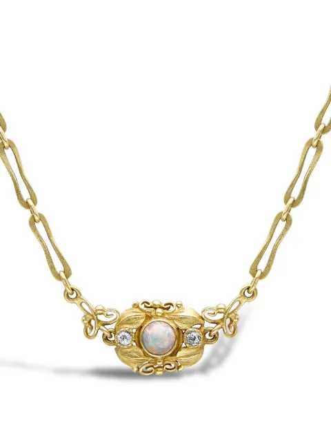 Pragnell Vintage Art Nouveau 18kt yellow gold opal and diamond necklace Gold 1052061