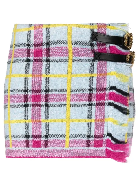 CORMIO checked wool-blend mini skirt Blue TRACY