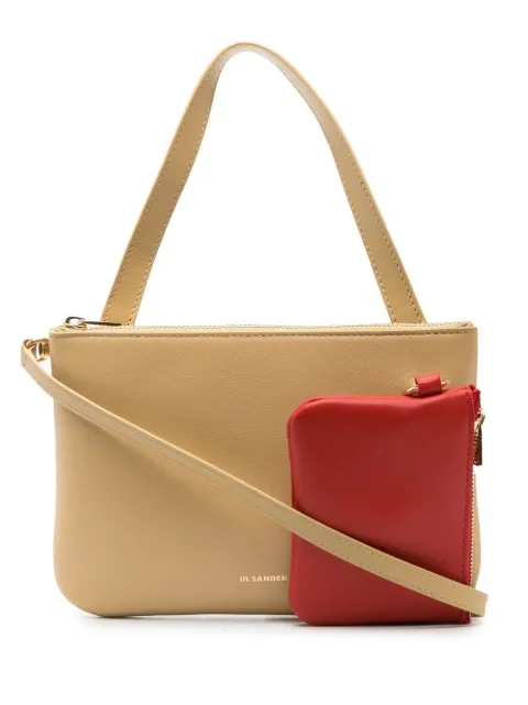 Jil Sander logo-lettering leather crossbody bag Neutrals J08WG0009P5079