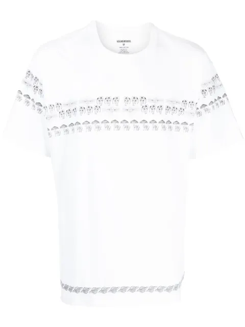 Neighborhood mushroom-print detail T-shirt White 221PCDWNCSM01