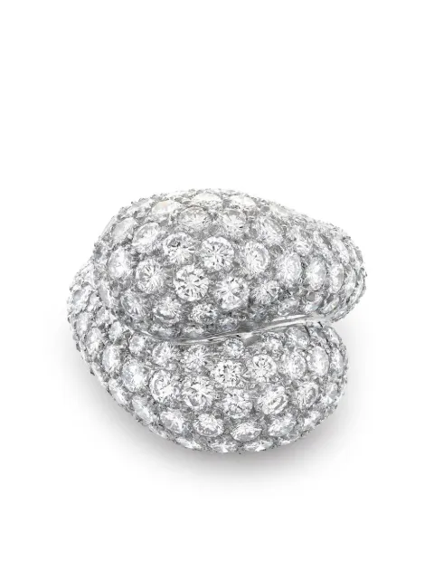 Pragnell Vintage Contemporary platinum Bypass diamond ring Silver 179153