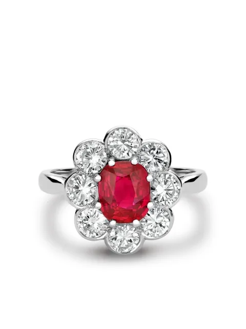 Pragnell Vintage Contemporary platinum ruby and diamond ring Silver 275277