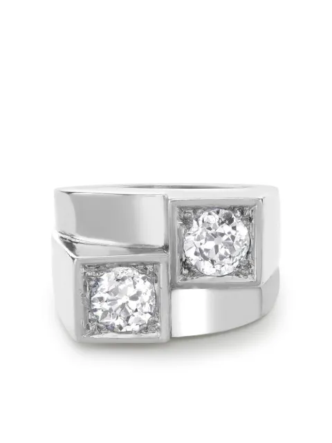 René Boivin platinum Art Deco Boivin Chevalier Style diamond ring Silver 175395