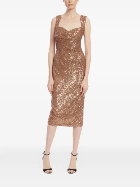 Badgley Mischka sequin midi dress Gold SC3061