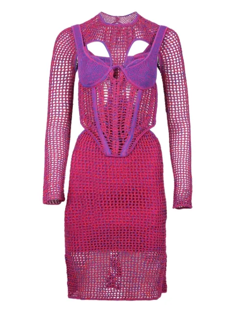 Dion Lee crochet-knit mini dress Pink A7644F22