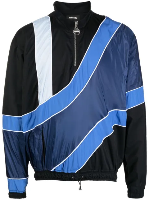Ahluwalia striped half-zip jacket Blue MAHLUTO003AW22FA03