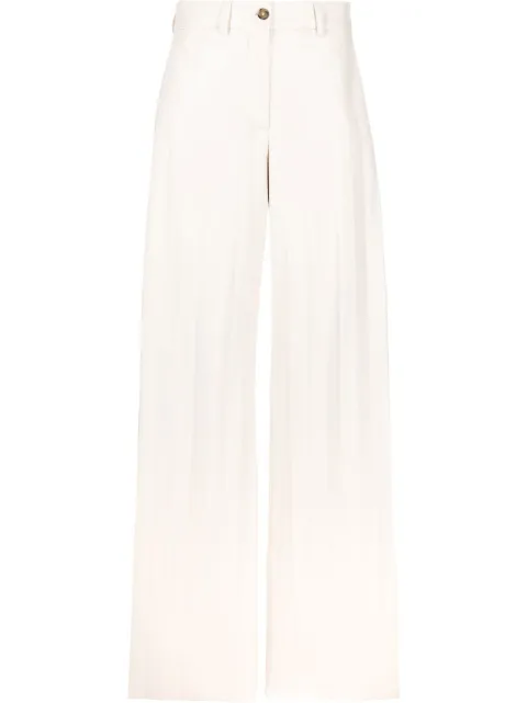 MSGM high-waisted straight-leg trousers Neutrals 3341MDP02P227615