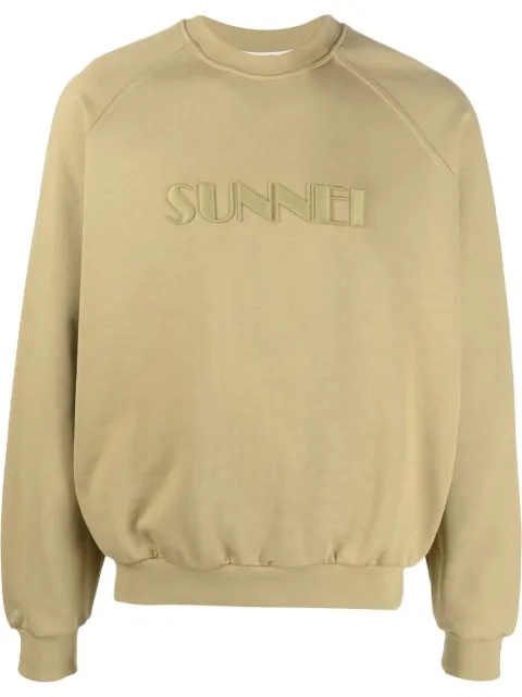 Sunnei logo-embroidered crew-neck sweatshirt Neutrals MRTWXJER027COT029