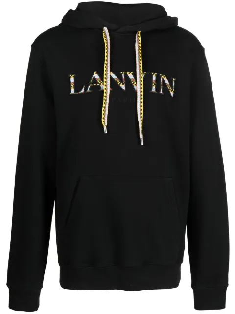 Lanvin embroidered-logo hoodie Black RMHO0010J209H22