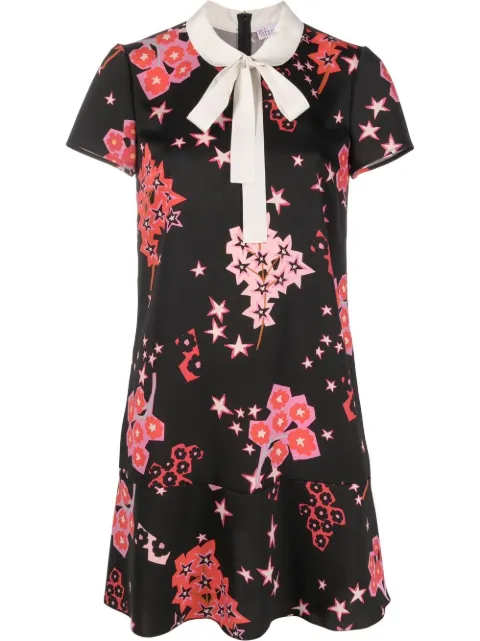RED Valentino star-print pussy-bow dress Black RVAF056MF