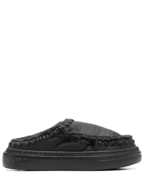 Mou leather slippers Black MUFW411010B
