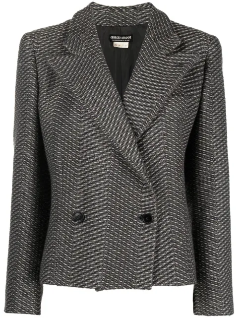 Giorgio Armani Pre-Owned 1990s bouclé double-breasted jacket Brown GIAR350GBAX
