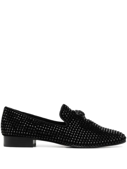 Kurt Geiger London Ace Stud crystal-embellished loafers Black 9334900979