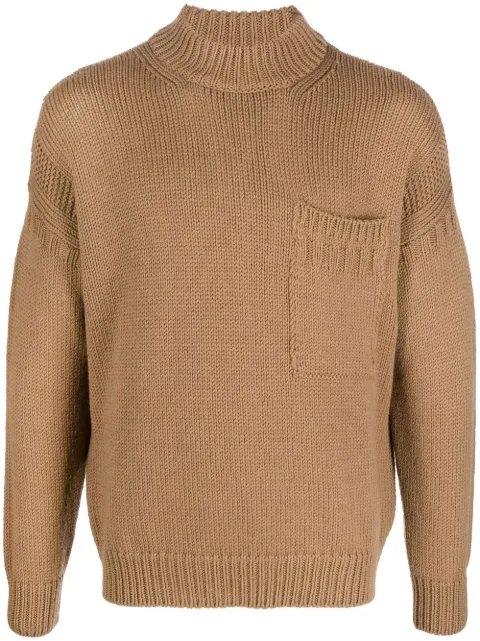 Ten C mock-neck knitted jumper Neutrals 22CTCUM10182006450
