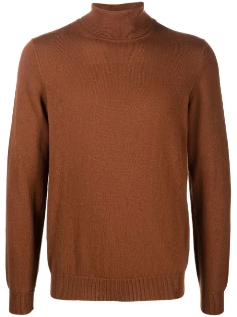 Zanone roll-neck knit jumper Brown 812529ZY270
