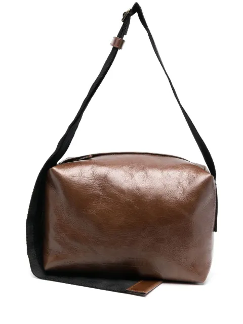 Uma Wang embossed-logo detail shoulder bag Brown UB0034W2