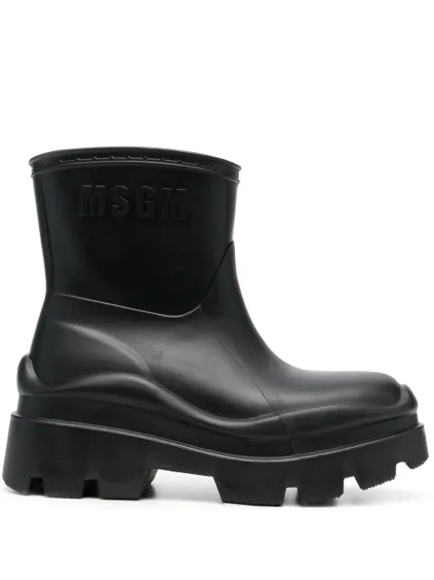 MSGM logo-embossed ankle boots Black 3341MDS101406