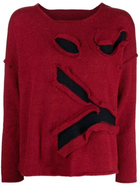 Y's cut-out logo jumper Red YEK22585