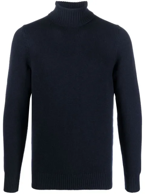 Drumohr cashmere roll neck jumper Blue D7K104
