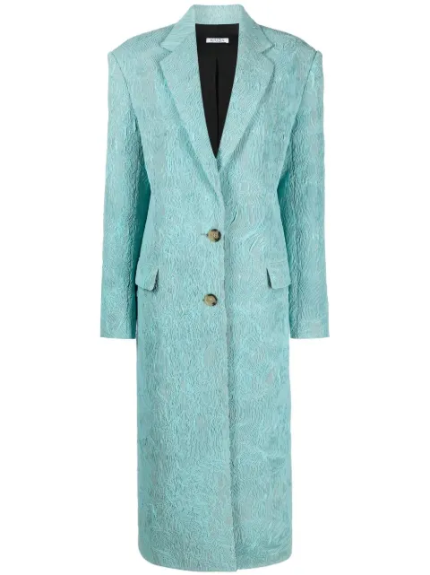 Krizia single-breasted cracked-effect coat Blue 22AK1C002261
