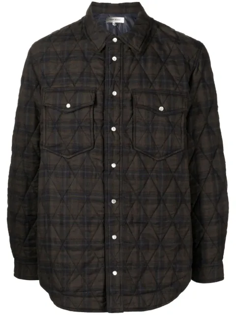 MARANT check-print two-pocket shirt jacket Brown VE185722A031H