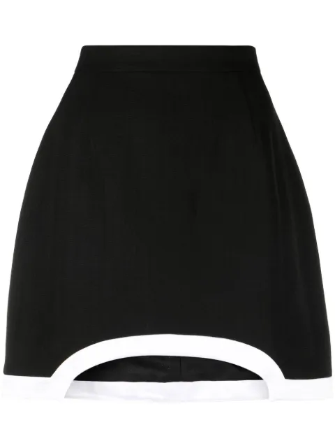 Casablanca cut-out contrast-trim mini skirt Black WF22SK034