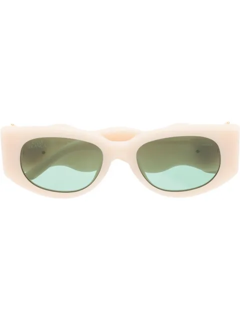 Casablanca logo-plaque oval sunglasses Neutrals EW02008
