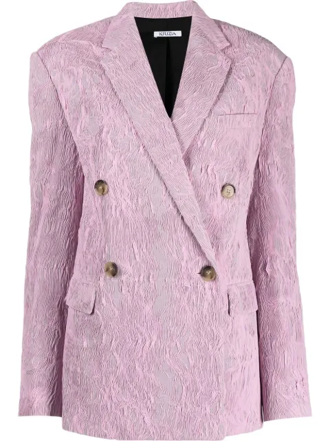 Krizia crinkled double-breasted fastening blazer Pink 22AK1J002262
