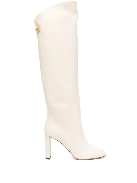 Maison Skorpios Adrianna 90mm knee-high boots Gold ADRIANANAPPA