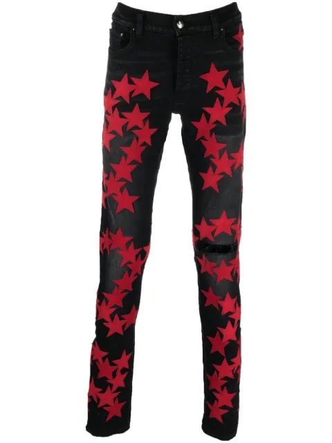 AMIRI star-appliqué straight-leg jeans Black AW22MDF004