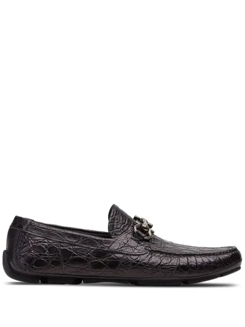 Ferragamo Gancini Driver ornament moccasins Black 732688