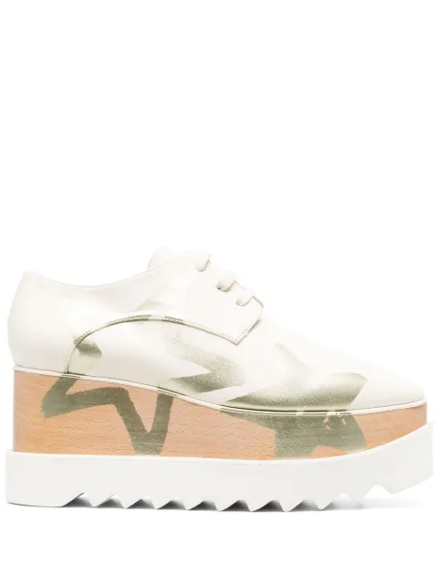 Stella McCartney Elyse star-print platform shoes Neutrals 810126KP027