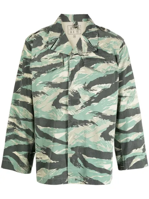 Maharishi camouflage-print long-sleeve shirt Green 4051