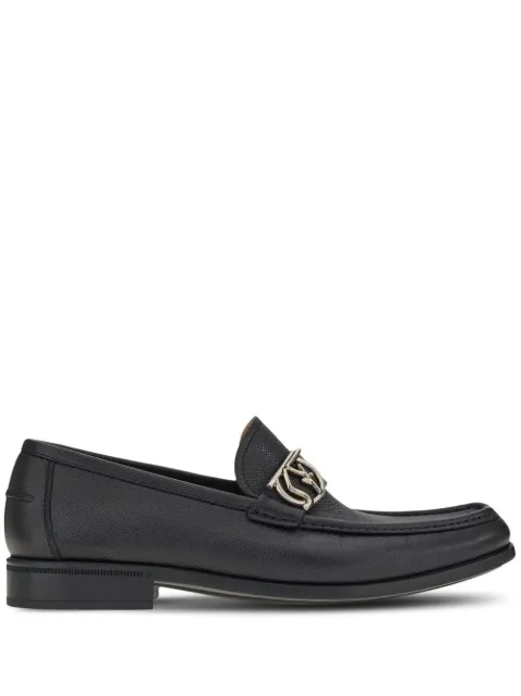 Ferragamo Gancini-ornament moccasins Black 753816