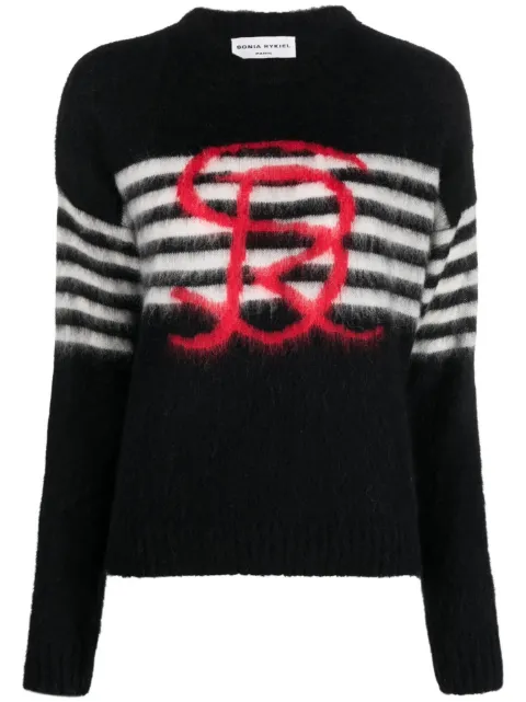 Sonia Rykiel intarsia-knit logo jumper Black 22H24U48