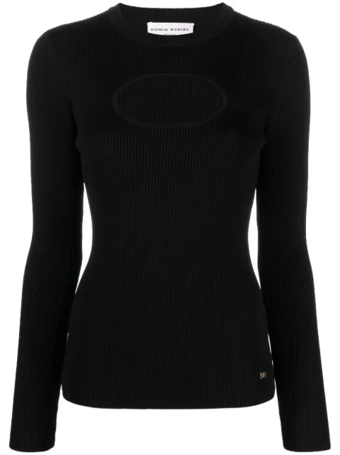Sonia Rykiel cut-out long-sleeve top Black 22H28T10