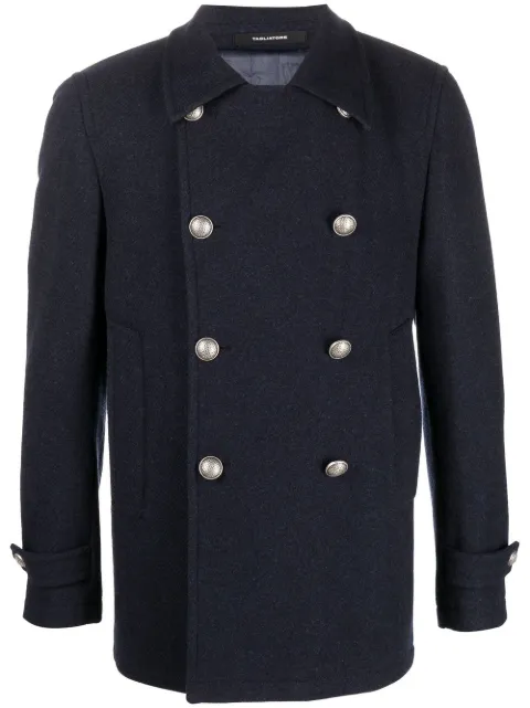 Tagliatore double-breasted wool-cashmere coat Blue MONACOF