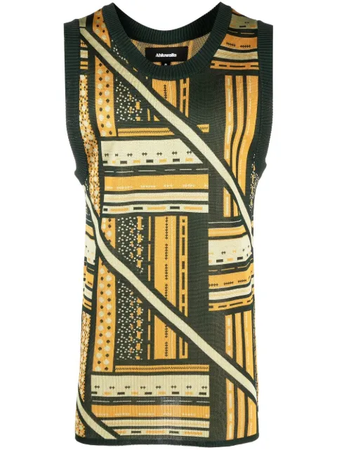 Ahluwalia graphic-print tank top Green MAHLUKN007SS23GR