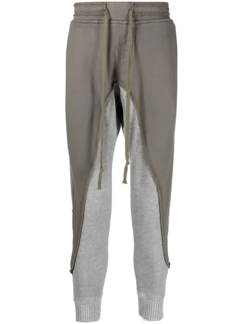 Greg Lauren patchwork drawstring trousers Green EM236