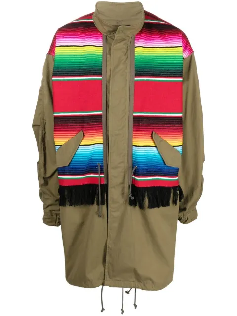 Junya Watanabe MAN panelled midi coat Green WJC001051