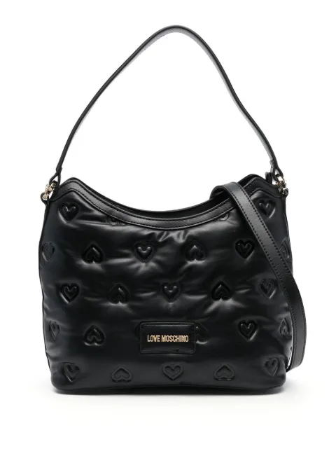 Love Moschino heart-embossed shoulder bag Black JC4042PP1FLD0